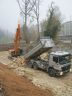 Einbau der Wasserbausteine für die raue Rampe